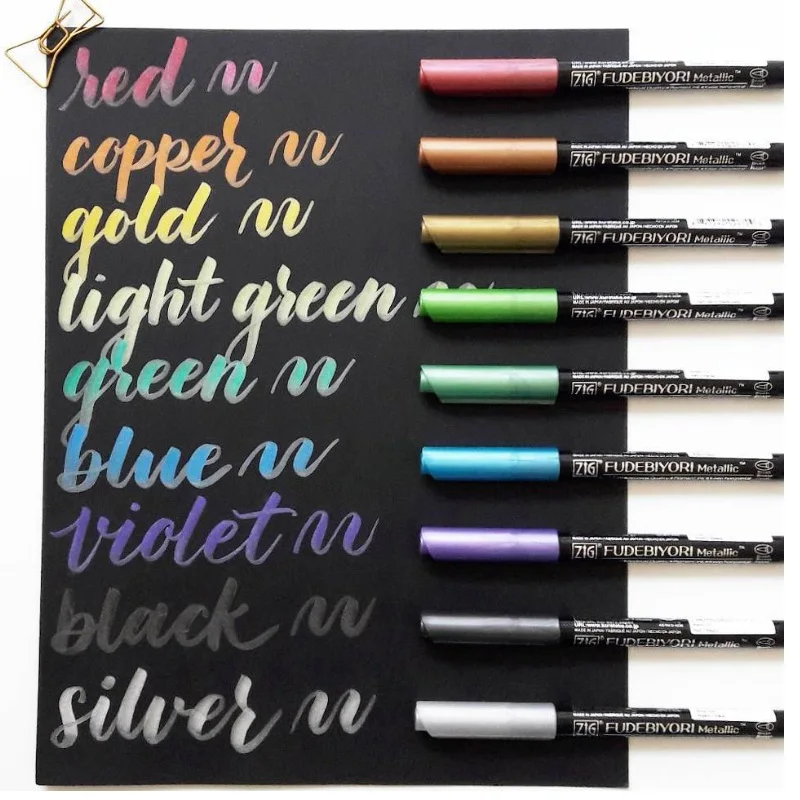 metallic brush pens