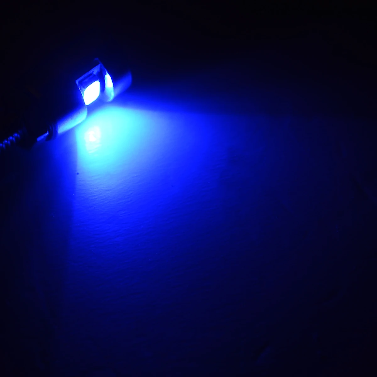 Mayitr 4pcs Blue LED Car Motorcycle License Number Plate Screw Bolt Light 12V Chrome Casing 2 wires