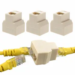 Бесплатная доставка 3 шт. 1 до 2 способ для сети Ethernet LAN кабель 8 провода RJ45T Женский сетевой адаптер разъём разветвитель