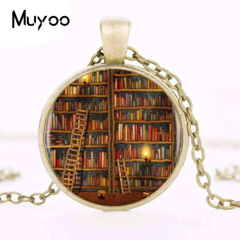 Книжное ожерелье подвеска с логотипом купольная шариковой цепочкой винтажное