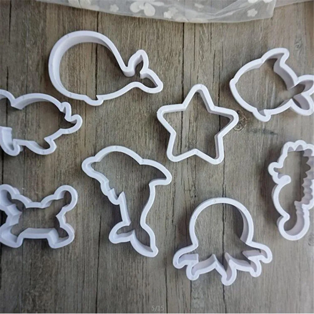 

New 8pc/set Whale Dolphin Octopus Crab Turtle Fondant Tools Biscuit Moulds Sea Creatures Cookie Cutter