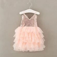 Babyinstar/платье принцессы для маленьких девочек; коллекция года; детское нарядное свадебное платье; праздничное платье без рукавов с блестками для девочек; Детские платья для девочек