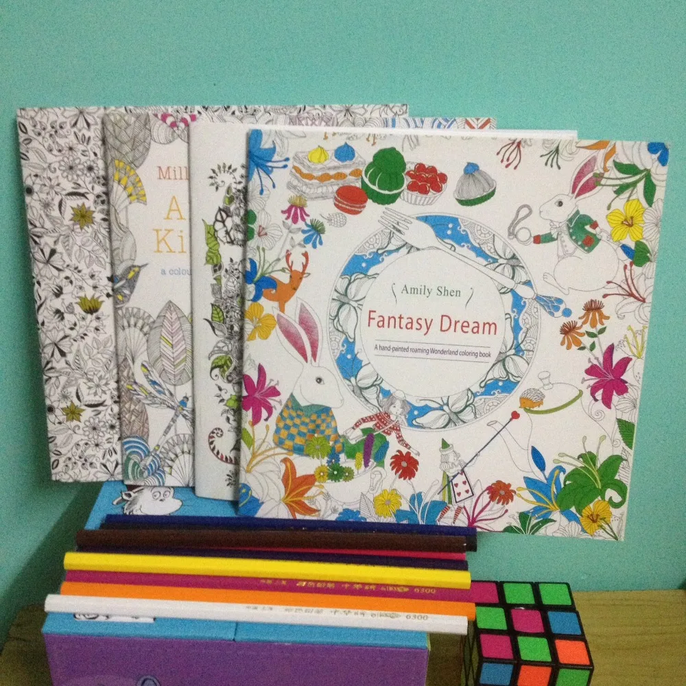 Aliexpress Buy 24 Pages Fantasy Dream Secret Garden Series Antistress Coloring Book For Children Adults Graffiti Painting Drawing Art From
