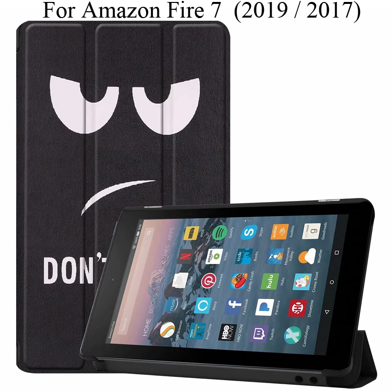 

For Amazon Kindle Fire 7 2019 Case Kindlefire 7 2017 Shell Cute Nice Cover Fire7 Slim Stand Protector Auto Wake up and sleep
