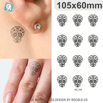 

HC-119 Waterproof Temporary Tattoo Stickers Halloween Small Skull Pattern Design Tattoo Women Men Sexy Finger Ear Fake Tattoo