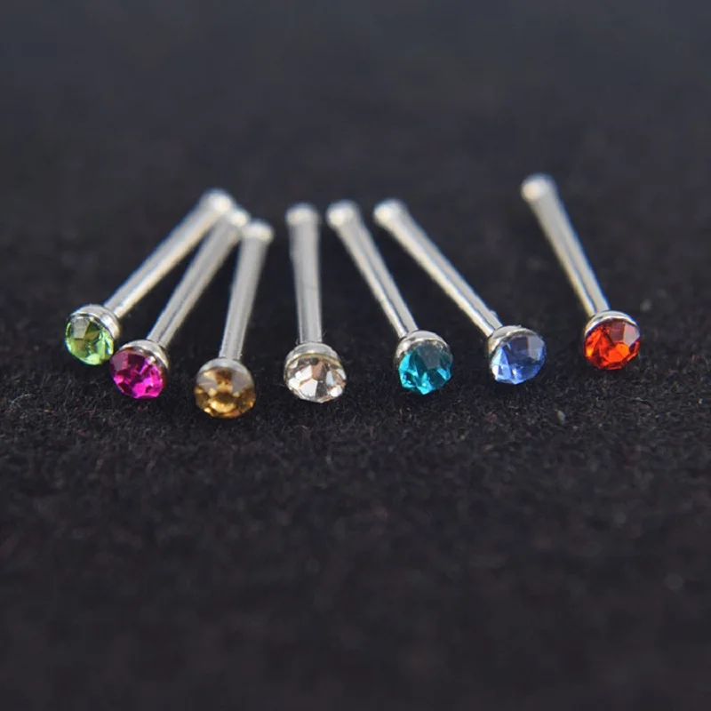 Piercing Jewelry Nose Studs Body Piercing Jewelry Body Jewelry Stainless Steel Crystal Nose stud Set Women Girl Surgical Steel Nose Piercing Rhinestone Stud ear bone Stud Body Jewelry