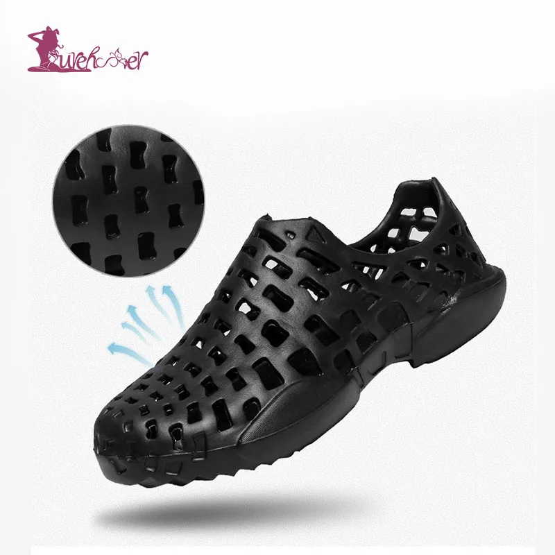 Lurehooker Holes Men Sandals Man Summer Shoes Sandals Hollow Breathable Flip Flops Croc Shoes Fashion Outdoor Beach Slippers