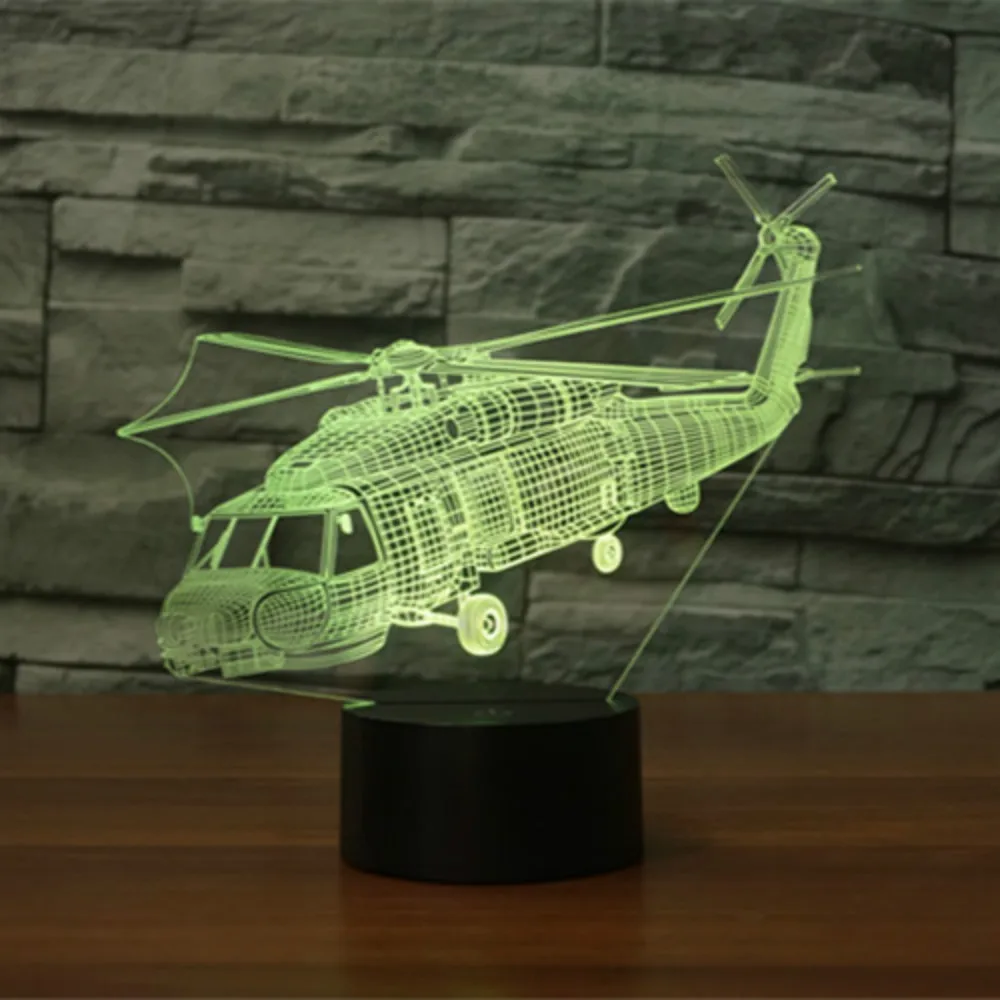 7 видов цветов Изменение ночник 3D Led авиационный самолет моделирование сенсорная
