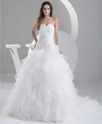 2016 белый Louisvuigon Vestido де Noiva халат де Mariage свадебные платья линия органзы свадебные платья 2016 милая ю . н . 9508