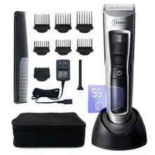 Профессиональная плойка для волос триммер для волос аккумуляторная электрическая машинка для стрижки волос для мужчин светодиодный дисплей керамическое лезвие Беспроводная стрижка RFC-688B