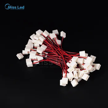 

Freeshipping 100 x 10mm 2Pin Led Strip Connector/Adapter solderless waterproof IP65 with 15cm Cable For LED SMD 5050 Strip