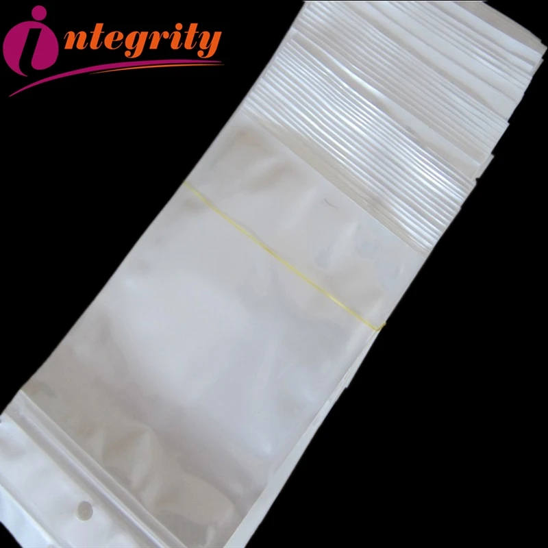 

INTEGRITY 100pcs 20*27cm White/clear Self Seal Zipper Plastic Retail Packaging Storage Bags Zip Lock plastic Bags with Hang Hole