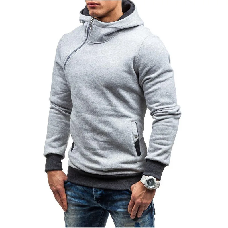 oblique zipper hoodie mens
