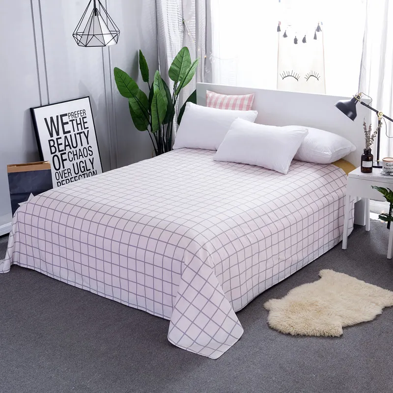 1-Piece-Blue-Stripes-Pattern-Flat-Sheet-for-Adult-100%-Cotton-Bed-Sheet-Queen-King-Size-Bed-Linen-Super-Soft-Bedspread-4