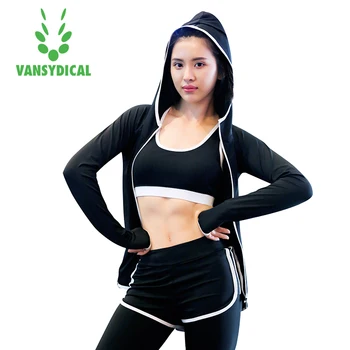 

Zipper Hooded Running Jacket Sports Jogging Triannig Yoga Jacket Stretchy Longe Sleeve Outerwear