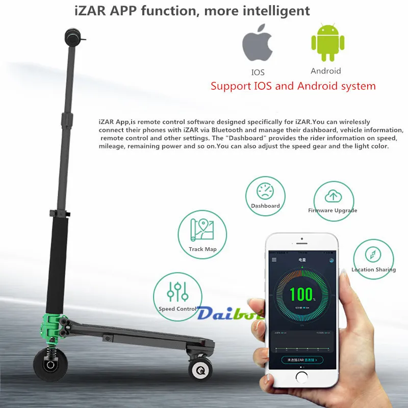 Daibot Kick Scooter Children Three Wheel Electric Scooters With APP 4 Inch 200W 24V Ultra Light Adult Foldable Electric Scooter  (23)