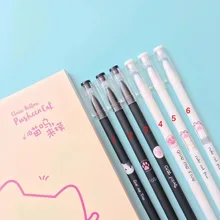 6 шт./лот милый черно белый цвет Кошачий коготь гелевая ручка Kawaii 0,5 мм черные чернила ручки рекламный подарок канцелярский школьный офисный Suplies