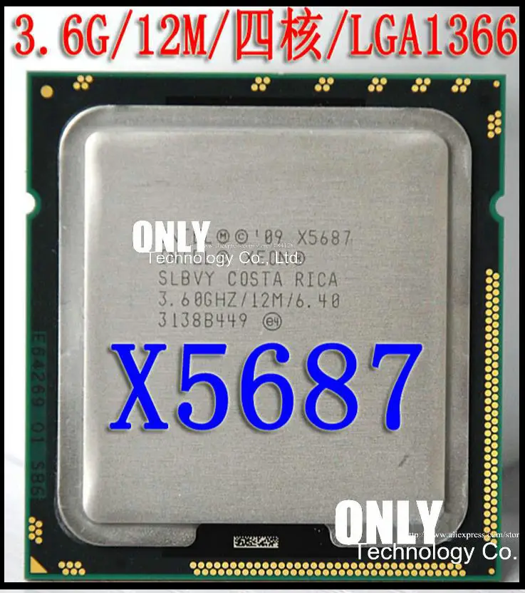 Free shipping Xeon X5687 processor (3.6GHz/12MB/4 cores/Socket 1366/6.4 ...