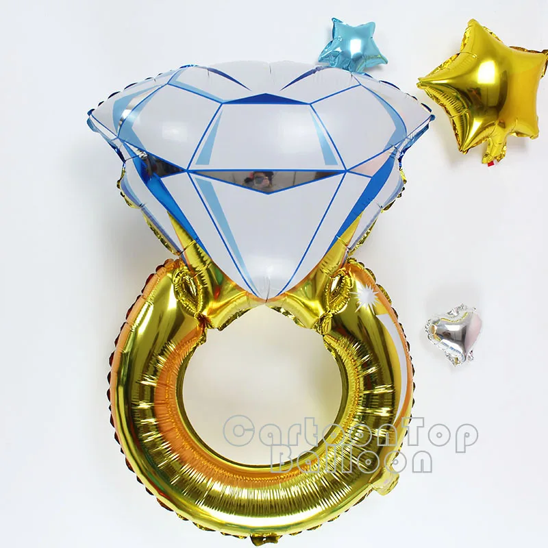 10pcs/lot Large model 83*54CM Diamond foil balloons Ring shape ballon