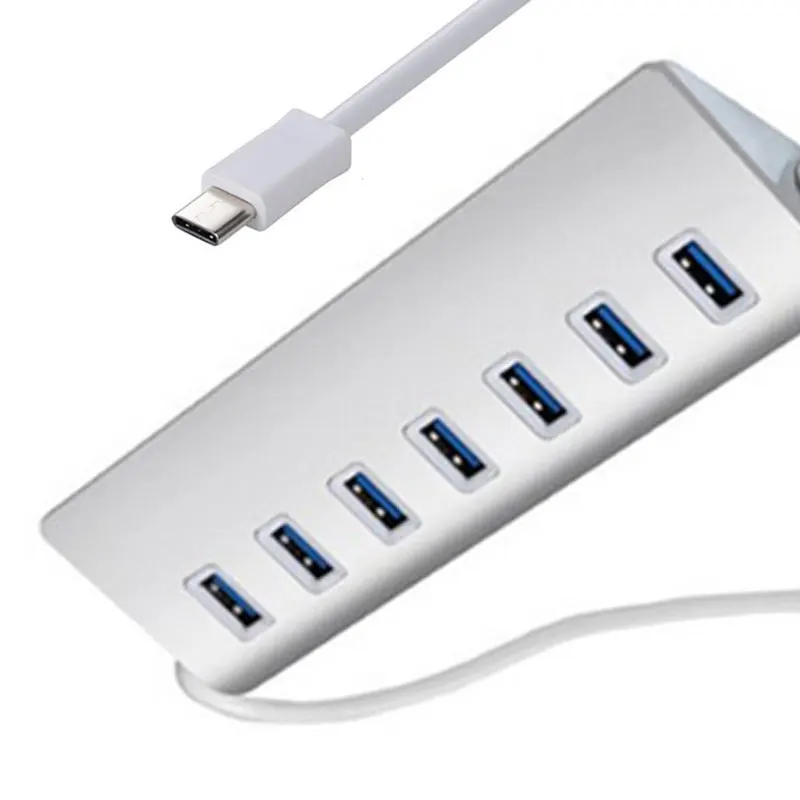 Easya 7 Порты USB 3.0 хаб с 5 Гбит/с, высокая Скорость Тип USB-C HUB USB разветвитель Thunderbolt 3 Тип C концентратор для MacBook Pro