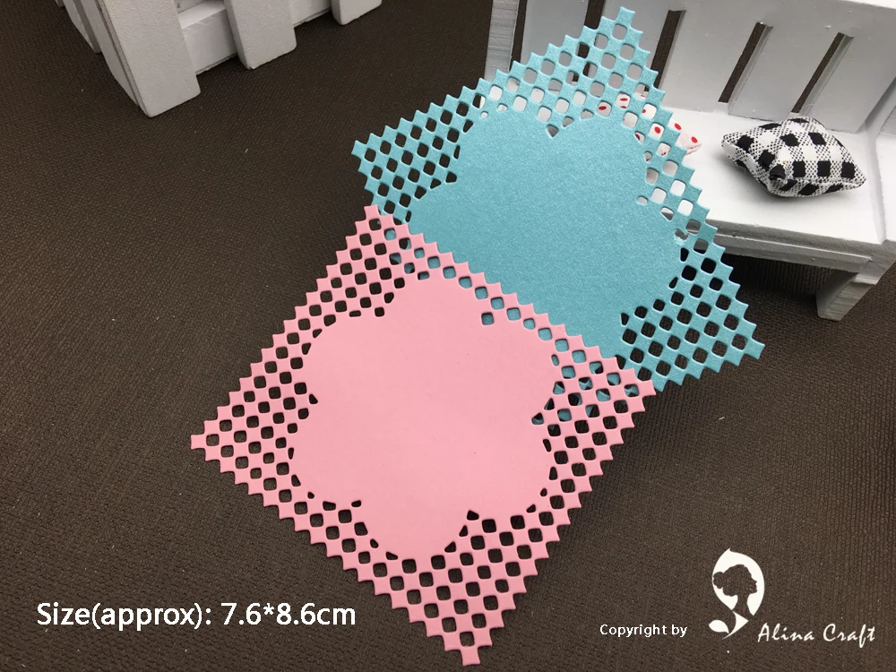 

METAL CUTTING DIES rectangle flower cross stitch sewing dot background Scrapbook paper craft card album emboss punch die cutter