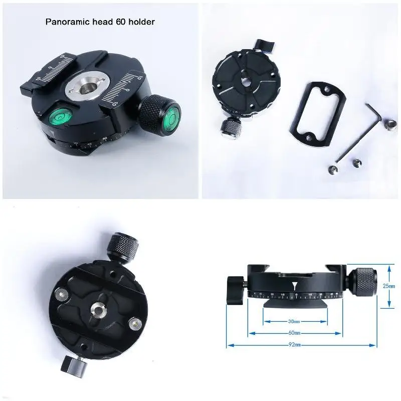 

360 Degree Panoramic Indexing Rotator Ball Head With Quick Release Plate Clamp For Camera Tripod QF66
