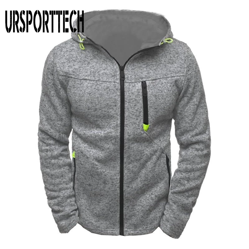 URSPORTTECH Zipper Hoodies hombres primavera otoño delgada manga larga Sudadera con capucha hombre moda Casual Jacquard Sudadera Hombre Ropa| Sudaderas con capucha y sudaderas| AliExpress