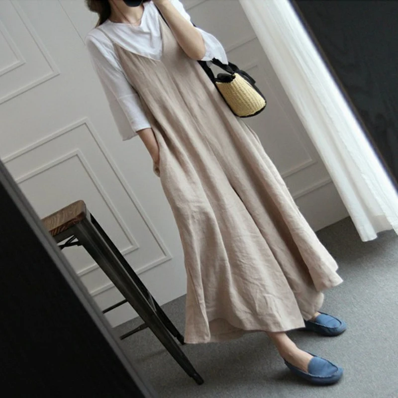 linen look dungarees
