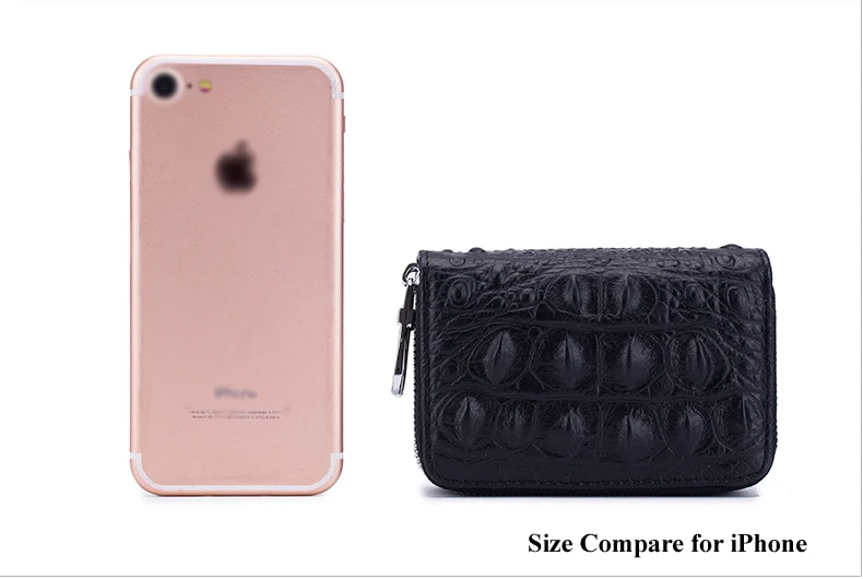 Lomelobo Lady Alligator Card Wallet Genuine Leather Girls Dual Zipper Coin Purse Women Card Holder Female Credit ID Cards Wallets HCL3257 Details (09)