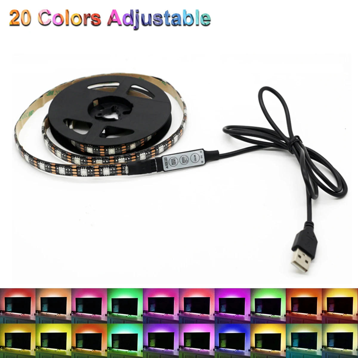 Светодиодный светильник SMD5050 5 в пост. Тока USB RGB гибкий светодиодный для ТВ фона 50