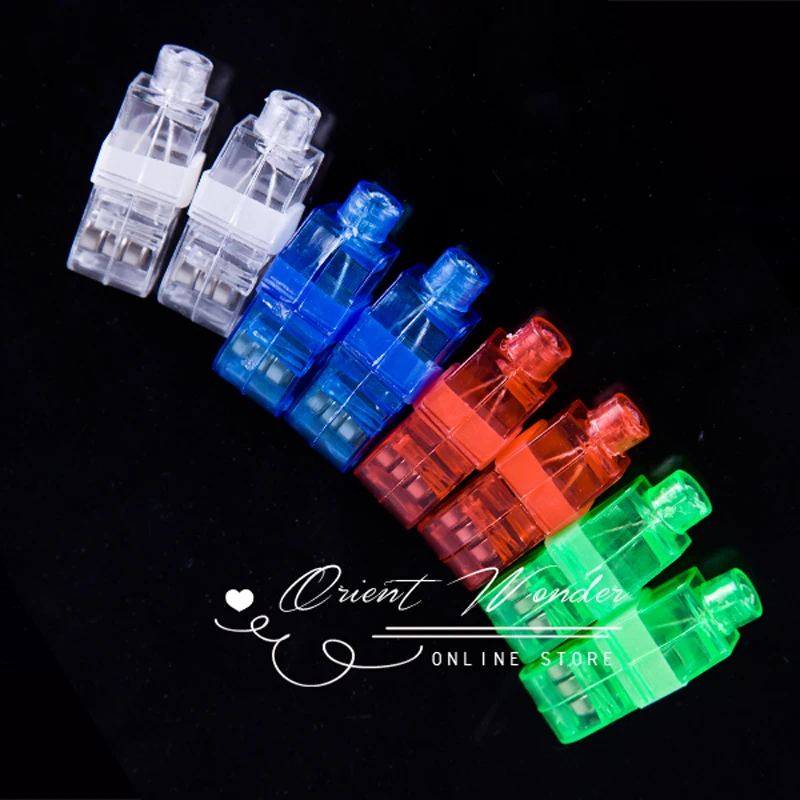 50pcslot led finger light glowing finger ring flashlight christmas halloween rave party concert decoration