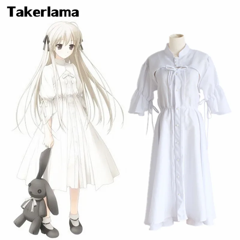 

Takerlama In solitude Yosuga no Sora Kasugano Sora Lolita White Cosplay Dress Costume Halloween Lady White Cotton Sweet Dress