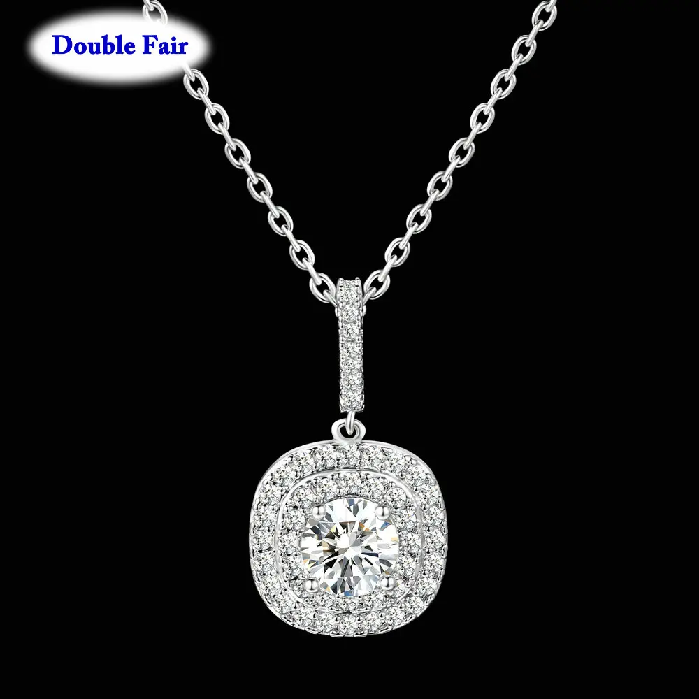 

Round Crystal Cubic Zirconia Silver Color Necklaces & pendants Fashion Wedding/Engagement Party Jewelry For Women DWN610