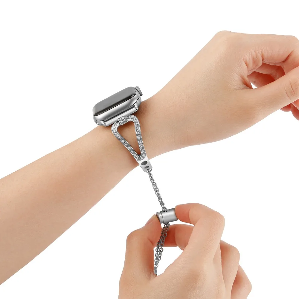 Ремешок из нержавеющей стали для Apple Watch 4 3 2 1 ремешок 44 мм браслет для iWatch ремешок 38 мм 42 мм ремешок для часов аpple 40 мм