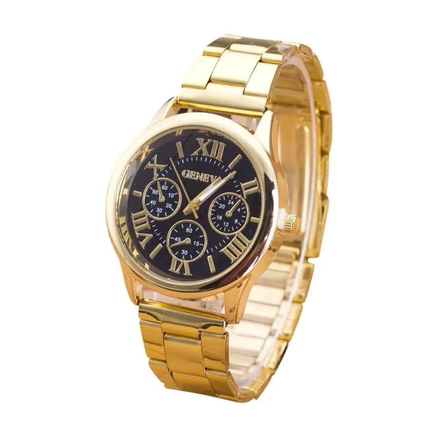 

Womens Watch Roman Numerals Quartz Anolog Stainless Steel Strap Band Wrist Watches Gold For Women relogio feminino mujer A1