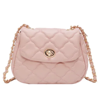 

Hot Selling Crossbody Single Shoulder Bag Rhombus Lattice Handbag with Golden Chain Strap for Women -B5