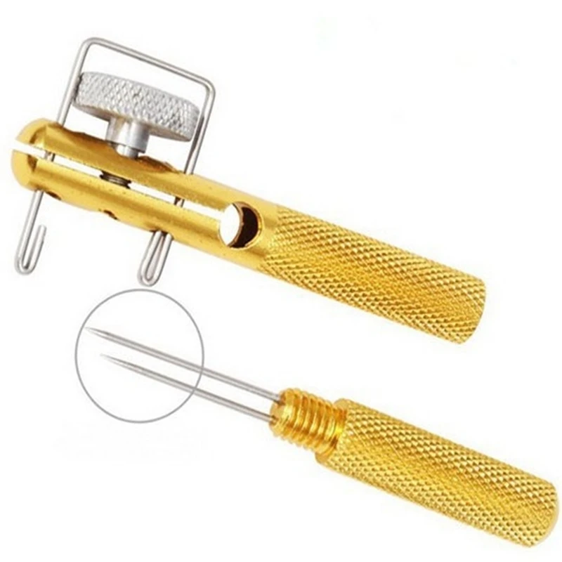

Aluminum Alloy Metal Manual Fishing Hook Tier Double-Headed Needle Gold Fishing Line Fishhook Tie Device Fishing Accessories