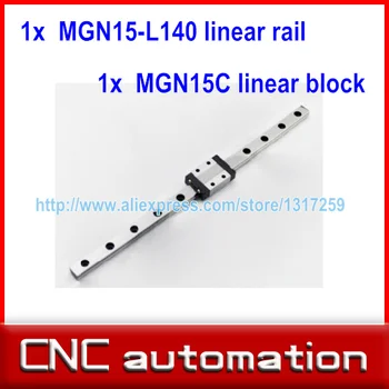 

1pc 15mm width 140mm MGN15 linear guide rail + 1pc MGN MGN15C Blocks carriage CNC