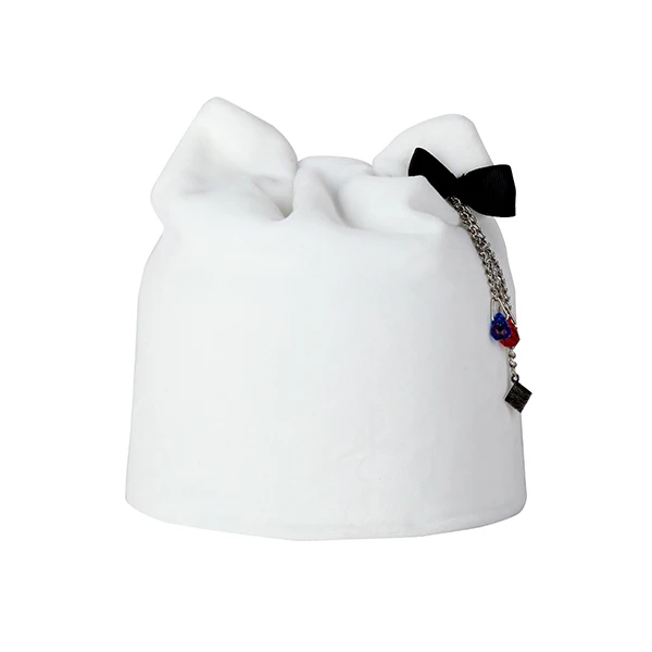 Шапка женская осенне-зимняя элегантная брендовая модная теплая Высококачественная бархатные шапки для девочек, Лыжная Шапочка# MZ809 - Цвет: Белый