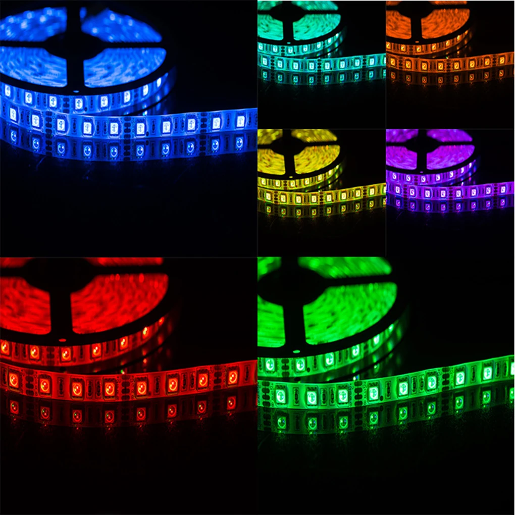 

Brand New Wireless Control Smart Dimmable 5M 2A 60W 12V RGB LED Strip Waterproof LED Tape Light for Alexa Android IOS