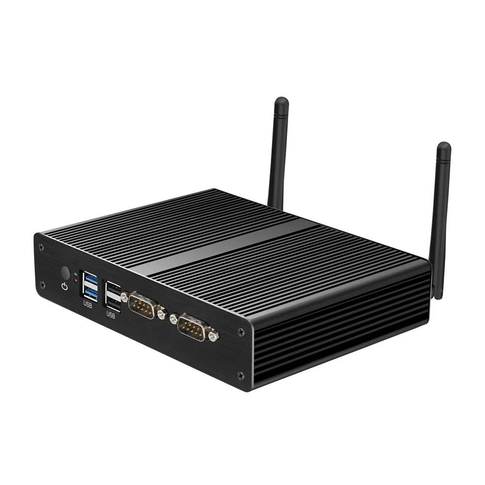 HLY Fanless Mini PC Dual LAN Celeron N2830 J1800 J1900 Windows PC 2*Serial port 2*LAN WiFi HDMI VGA HTPC Mini Computer