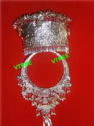 Хмонг шляпа Мяо accesssories мяо серебра воротник Мяо изделия ожерелье Костюмы для народных китайских танцев аксессуары для волос Мяо шляпу и