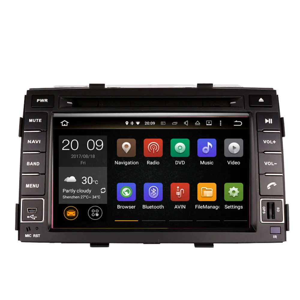 Sale Android 7.1/8.0 Car DVD Multimedia Player GPS Navigation For Kia Sorento 2010 2011 2012 Bluetooth Touch Screen Radio FM AM RDS 0