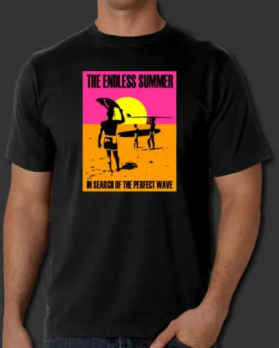 لا نهاية لها الصيف ركوب الأمواج سيرفر تصفح الشاطئ الرجعية المحيط جديد تي شيرت S-6XL