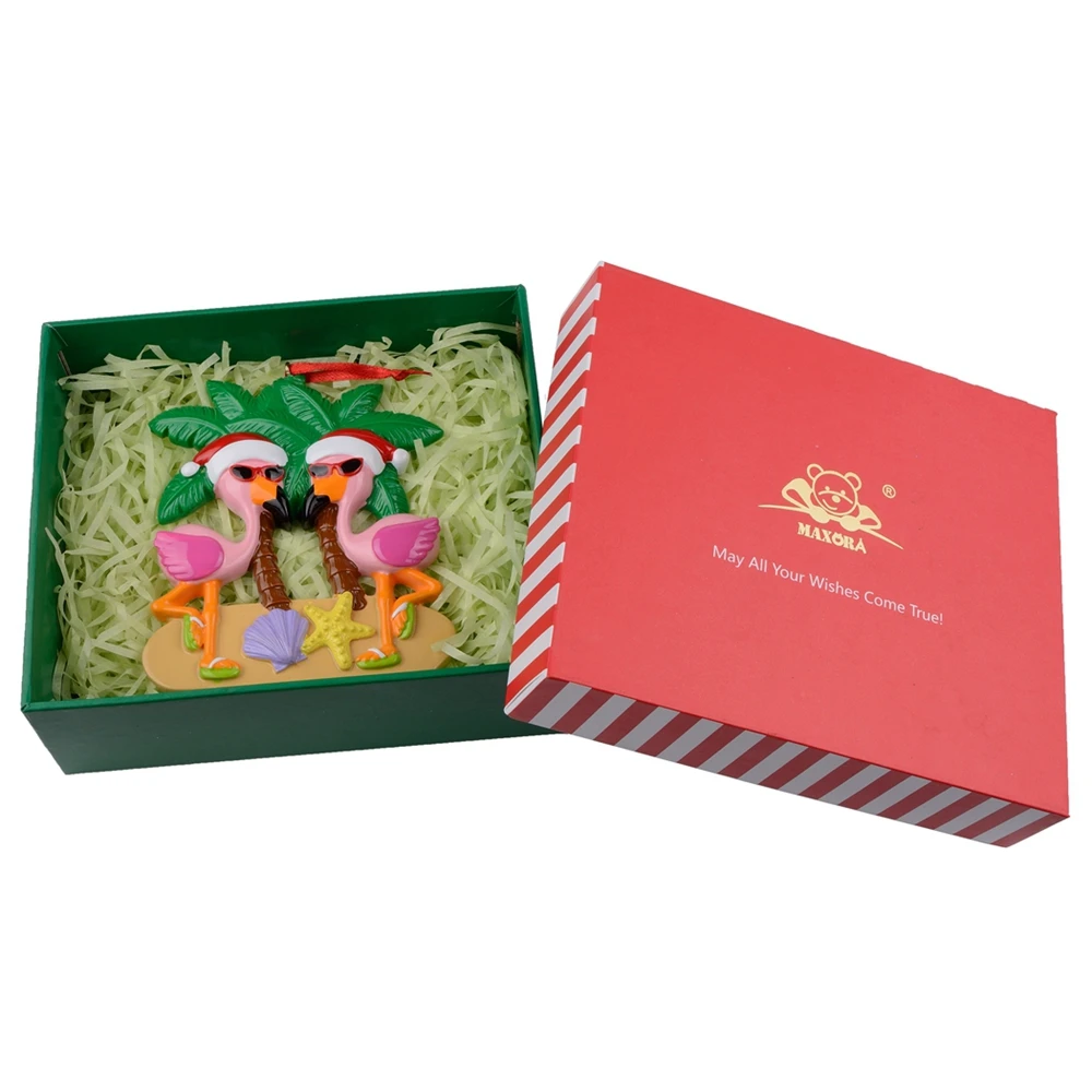 Flamingo Vacation Couple Personalized Ornament