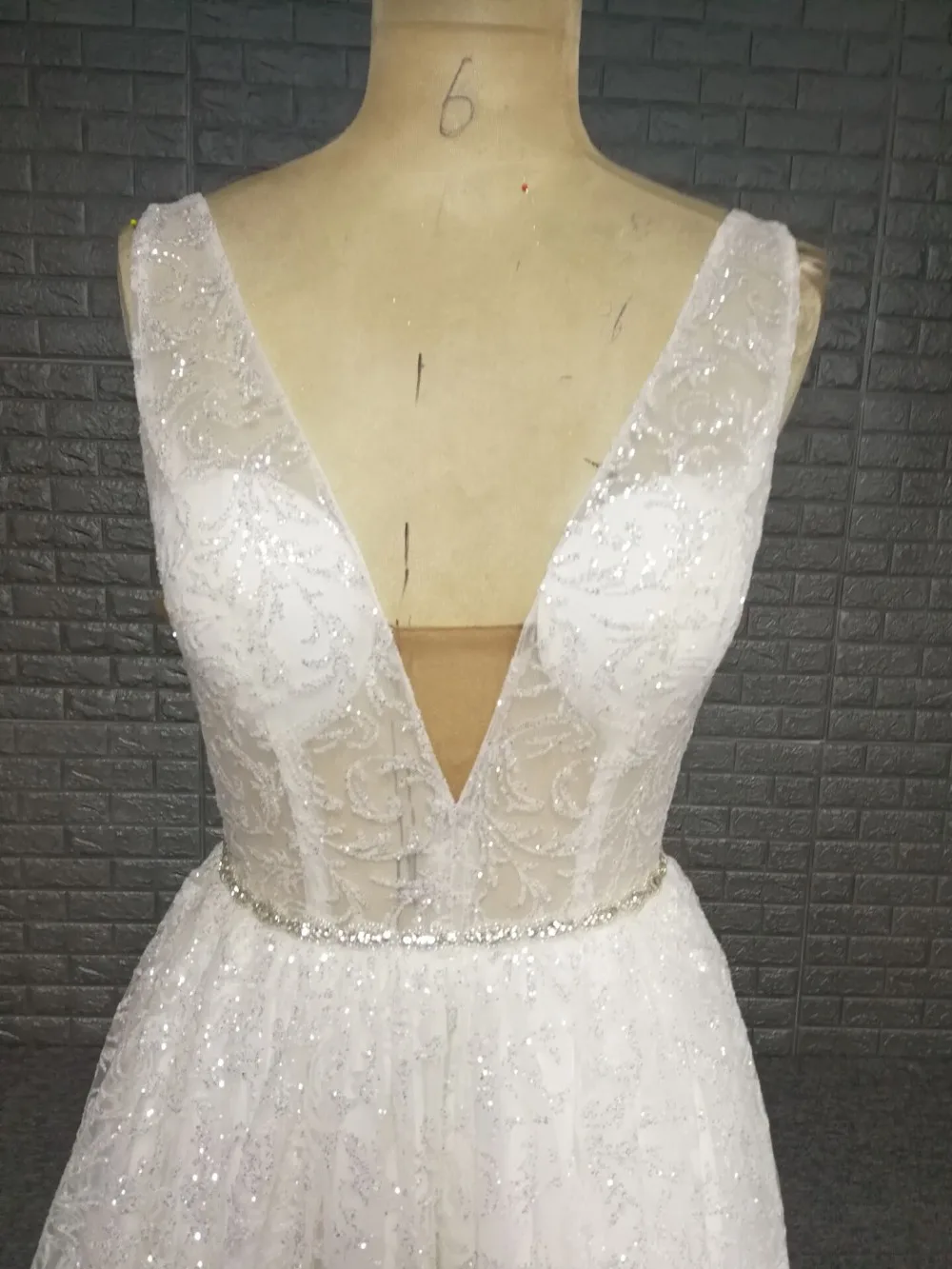 Berta пляжное свадебное платье, кружевное блестящее сексуальное платье с открытой спиной, v-образный вырез, Свадебные платья Vestido de novia Us, размер 6