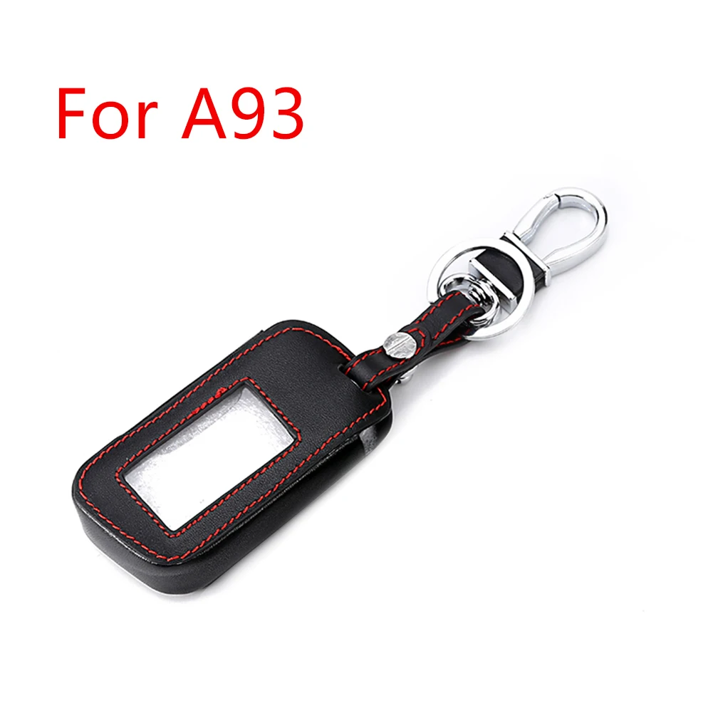 Leather Car Key Cover Holder KeyChain Key Case For Starline A93 Car