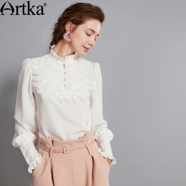 Classic white long sleeve blouse juniors clothing