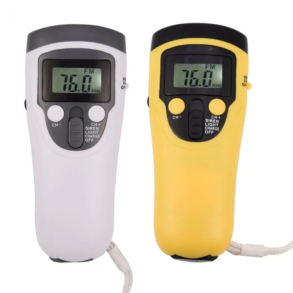 Portable Hand Crank Dynamo Power Supply Emergency AM/ FM Radio Flashlight