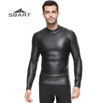 

Sbart 2019 New 3mm Neoprene Men Wetsuit Jacket Open Cell Black Wet Suit for Snorkeling Surfing Scuba Diving Spearfishing Suit